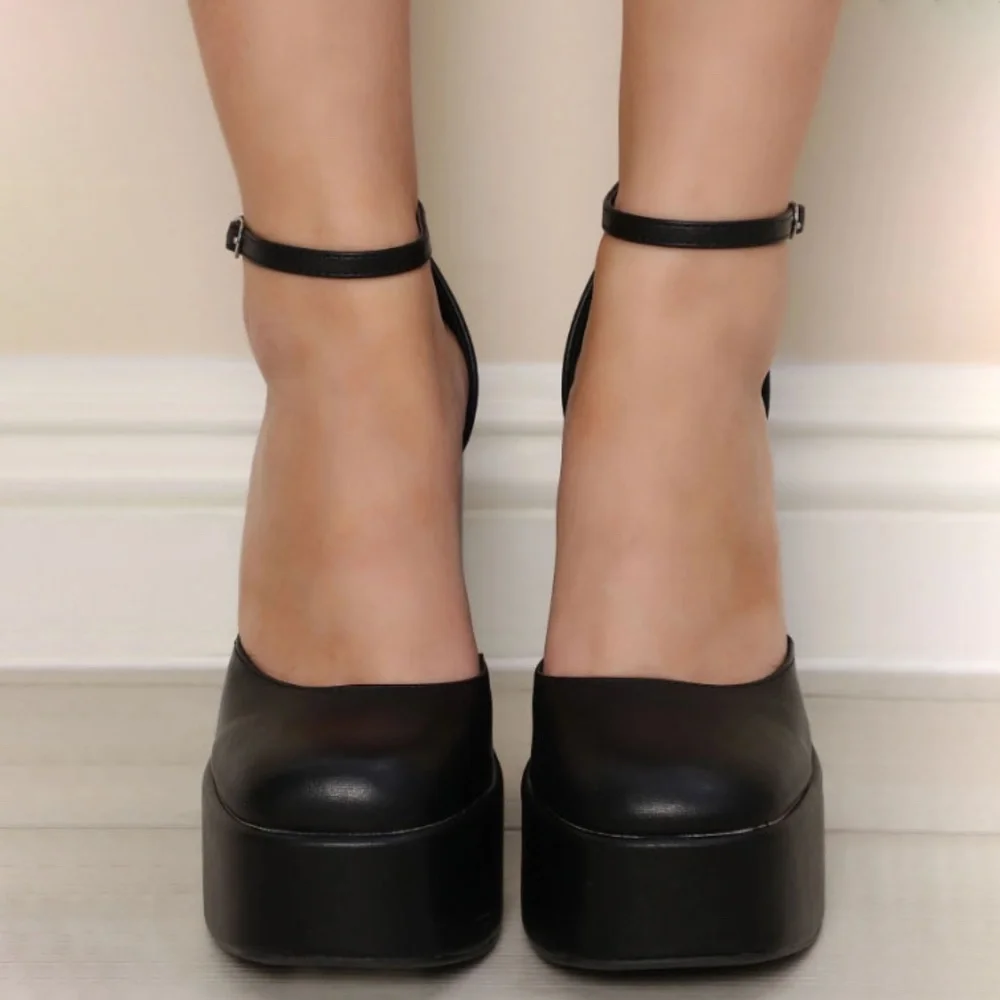 Shoes | New Black Mary Jane Platform Chunky Heel Pumps | Poshmark